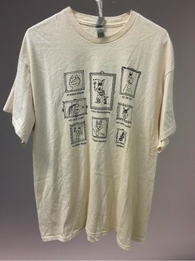 Gildan San Antonio Spurs NBA Short-Sleeve Cream Graphic Crewneck T-Shirt Size XL